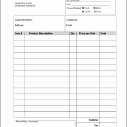 Printable Receipt Template Receipts Templates Inspirational Free Invoice Work For Goods Examples Of