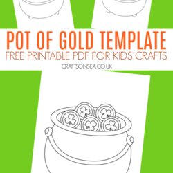 Cool Pot Of Gold Template Free Printable Crafts On Sea