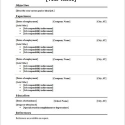 Outstanding Free Blank Resume Templates For Microsoft Word Sample Professional Completely Absolutely Stirring