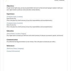 Simple Resume Template Microsoft Word Ms Templates