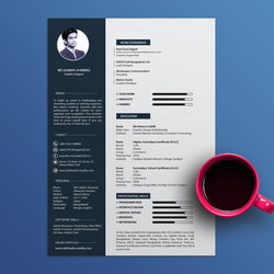 Superior Free Cool Resume Template With Clean And Elegant Design Templates Dark Blue Illustrator Format