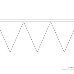 Superb Printable Pennant Banner Template Triangle Templates Banners Bunting