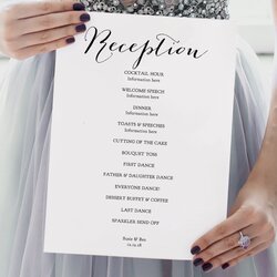 Superlative Reception Program Printable Wedding Card In