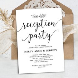 Exceptional Wedding Reception Invitation Printable Party Card Version