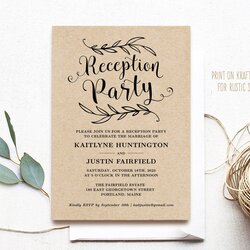 Preeminent Buy Wedding Reception Party Invitation Template Rustic Online