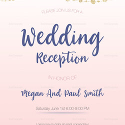 Admirable Wedding Reception Invitation Design Template In Word Publisher
