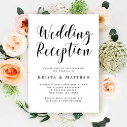 Matchless Wedding Reception Invitation Printable Party Template Editable