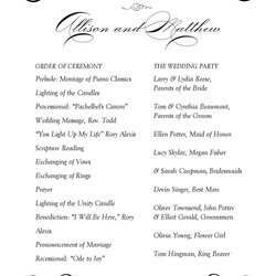 Out Of This World Wedding Reception Program Templates Wonderful Concept
