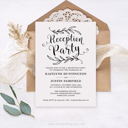 Wedding Reception Party Invitation Template Rustic