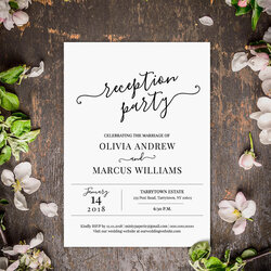 Sublime Reception Invitation Examples Format Wedding Printable Buy Now