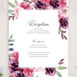 The Highest Standard Download Printable Burgundy Floral Wedding Reception Card Cards Template Invitations