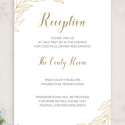 Superior Download Printable Golden Wedding Reception Card Template