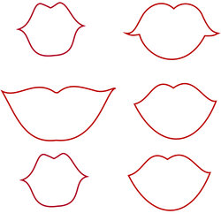 High Quality Lips Template Best Printable Booth Props Lip Stencil Templates Outline Prop Mustache Clip