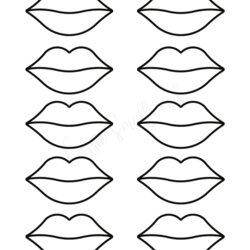 Cool Pretty Lips Templates Cassie Small Outline Template