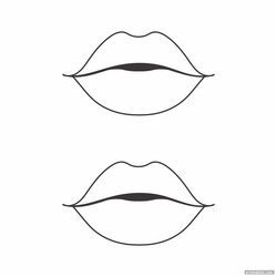 Preeminent Lips Template Coloring Pages Lip Black And White Printable