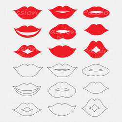 The Highest Quality Outline Lips Template Printable Magic Props Booth Chandeliers Pendant Lights