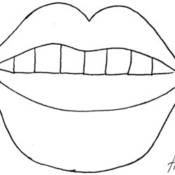 Worthy Lips Template Coloring Pages Lip Cookies Conversation Heart Candies Cookie Drawing