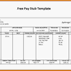 Perfect Free Check Stub Template Printable Templates Stubs Pay Letter Word In
