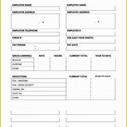 Superior Free Check Stub Template Of Create Print Out Pay Stubs Printable