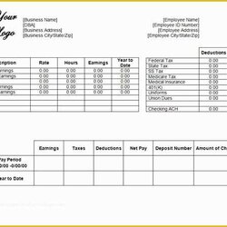 Spiffing Free Check Stub Template Of Create Print Out Pay Stubs Blank Printable