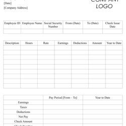 The Highest Quality Free Printable Pay Stubs Template Blank Paycheck Stub With Check
