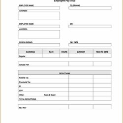 Free Printable Blank Check Stubs Stub Pay Template Payroll Word Paycheck Nanny Templates Excel Spreadsheet