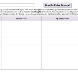 Preeminent The Breathtaking Double Entry Journal Template Regarding Focusing Literacy Comprehension Specific
