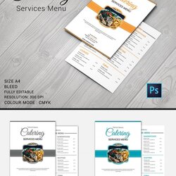 Preeminent Catering Menu Template Free Documents Download Services Templates Flyer