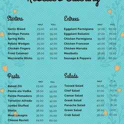 Brilliant Free Printable And Catering Menu Templates Teal Floral