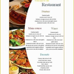Spiffing Free Catering Menu Templates For Microsoft Word Of Restaurant Template Food Printable Designs Maker