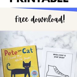 Fine Pete The Cat Shoes Printable Inspired Instant Download
