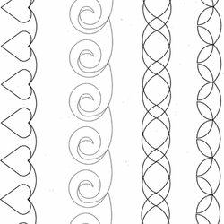 Wonderful Printable Continuous Line Quilting Patterns Easy Free Motion Borders Beginner Embroidery Sewing