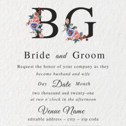 Marvelous Elegant Wedding Invitation Templates Editable With Ms Word Download Text Printable