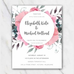 Supreme Invitation Card Template Word For Your Needs Pink Floral Wedding