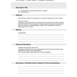 Lab Report Templates Format Examples Abstract Example Template Write Sample Writing Kb Make