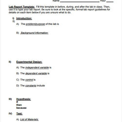 Admirable Lab Report Template Free Samples Examples Format Sample Templates