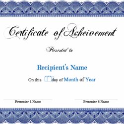 Worthy Certificate Templates Word Certificates Free Template Award Microsoft Printable Office Blank Doc