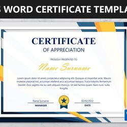 Sterling Microsoft Word Certificate Template Editable Of