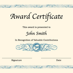 Legit Printable Certificate Template For Word Templates Free Blank At In Microsoft Award