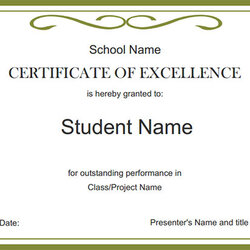 High Quality Certificate Sample Certificates Templates Free School Template Blank Printable Layout Award Word