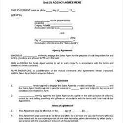 Superlative Free Sales Agreement Templates Excel Formats Agency Template Format Samples Examples