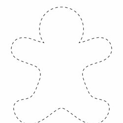 Very Good Free Gingerbread Man Template Coloring Pages Stencils Dashed