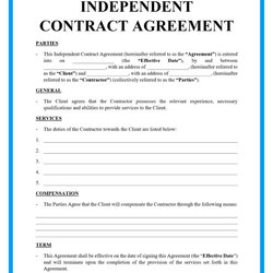 Spiffing Simple Client Contract Template Independent Contractor Agreement