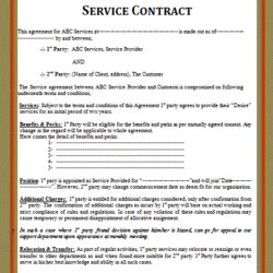 Contract Templates Free Word Template Service Simple Agreement Level Printable Forms Proposal Sample Legal