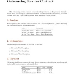 Admirable Sample Service Contract Template Article