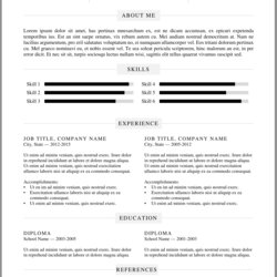 Outstanding Free Printable Resume Templates Word Template