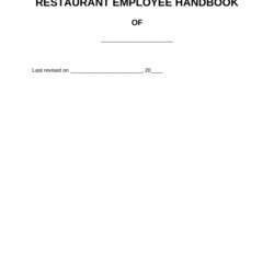 Champion Free Restaurant Employee Handbook Template Sample Word