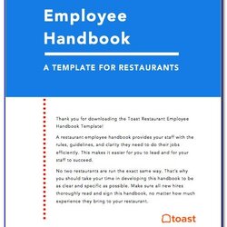 Superb Sample Restaurant Employee Handbook