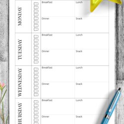 Eminent Download Printable Weekly Meal Planner Template