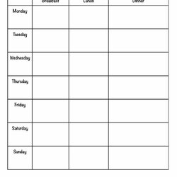 Spiffing Printable Weekly Meal Planner Template Dinner Templates